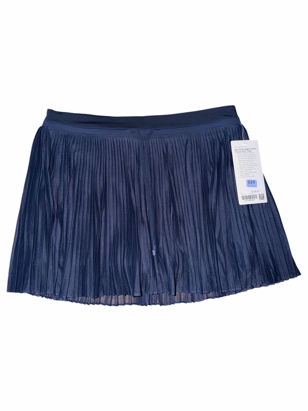 Lululemon Ace Advantage High-Rise Pleated Tennis Skirt Club Blue L 10 NWT